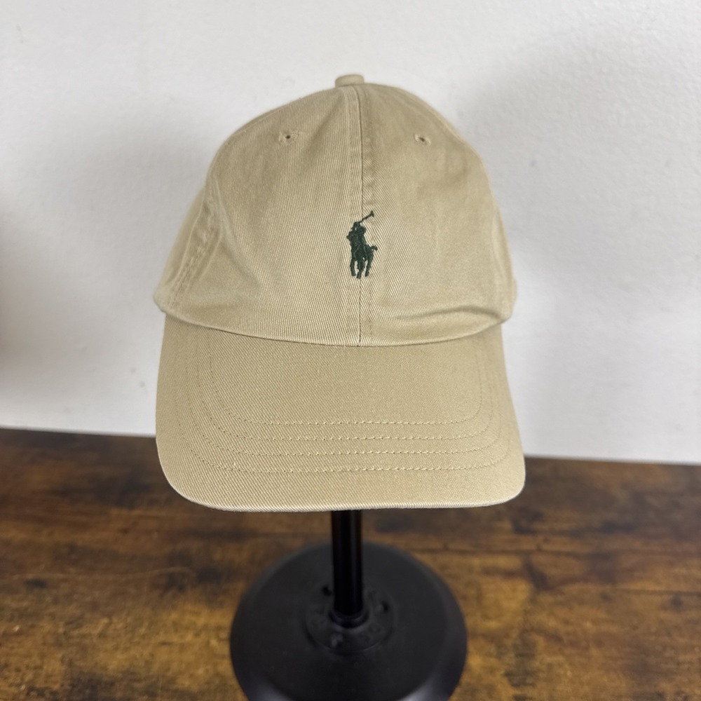Polo Ralph Lauren Men Cotton Chino Adjustable Ball Cap Beige Green One Size